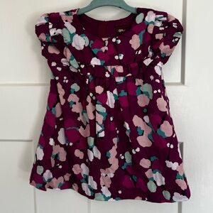 Tea Collection Floral Print Ruffle-Sleeve Dress